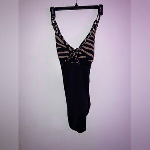 SKYE Luxury Mixed-Media One-Piece Swimsuit - Size XL